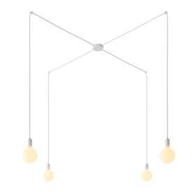   Spider - 4-light multifunctional pendant lamp Made in Italy with fabric cables and metal coating