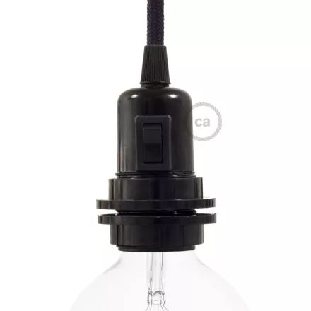 Double-socket bakelite phenolic base - ON/OFF SWITCH set - E26