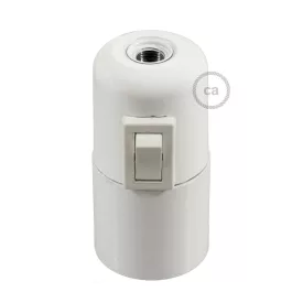 Smooth-sided bakelite phenolic socket - ON/OFF SWITCH - E26