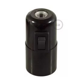 Smooth-sided bakelite phenolic socket - ON/OFF SWITCH - E26