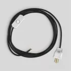 Cable set for lamp, with black cable, 6 feet