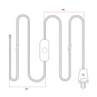 Cable set for lamp, with black cable, 6 feet