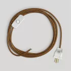 Lamp cable set with polished and shiny copper cable, 6 feet