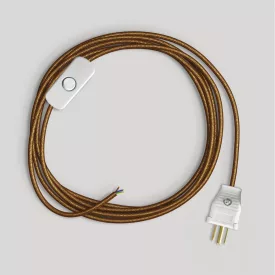 Lamp cable set with polished and shiny copper cable, 6 feet
