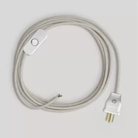 Cable set for lamp with white cable, 6 ft
