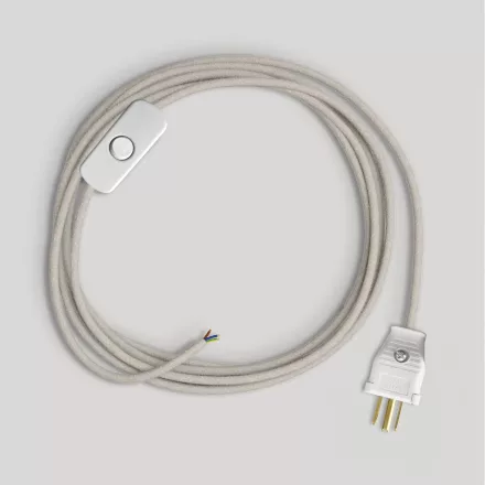 Cable set for lamp with white cable, 6 ft