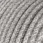 Lamp cable set with gray linen cable, 6 feet