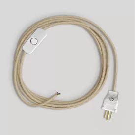 Lamp cable set with neutral jute cable, 6 ft