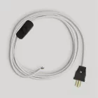 Cable set with white cotton cable for lamp, 6 ft