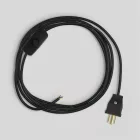 Cable set for lamp, with black cable, 6 feet