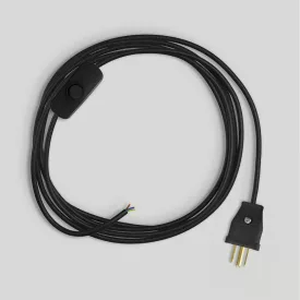 Cable set for lamp, with black cable, 6 feet