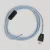 Cable set for lamp, blue Steward cotton cable, 6 feet