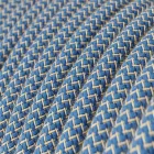 Cable set for lamp, blue Steward cotton cable, 6 feet