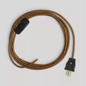 Lamp cable set with polished and shiny copper cable, 6 feet