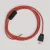 Cable set for lamp, with bright red cable, 6 feet