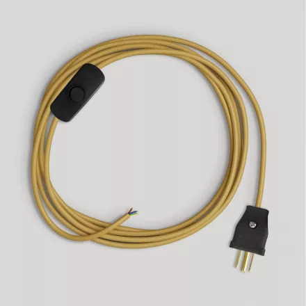 Lamp cable set with bright mustard cable, 6 feet