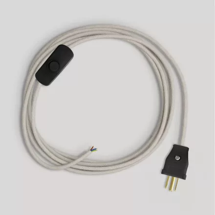 Cable set for lamp with white cable, 6 ft