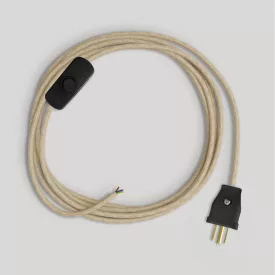 Lamp cable set with neutral jute cable, 6 ft