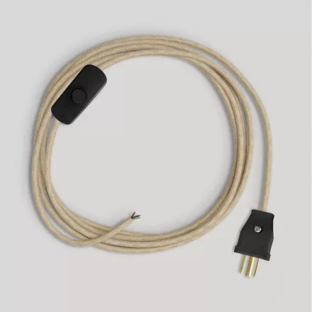 Lamp cable set with neutral jute cable, 6 ft