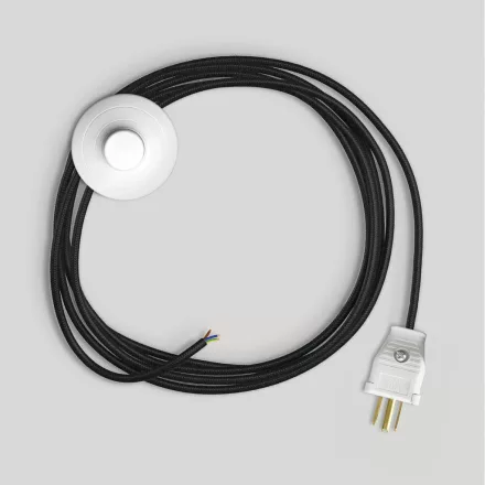 Cable set for lamp, with black cable, 3 meters