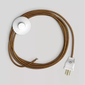Lamp cable set with polished and shiny copper cable, 10 feet