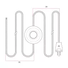 Lamp cable set with polished and shiny copper cable, 10 feet