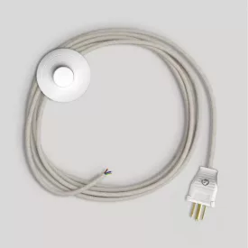 Lamp cable set with white cable, 10 ft