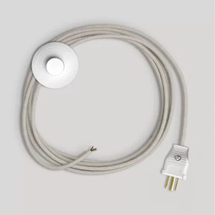 Lamp cable set with white cable, 10 ft