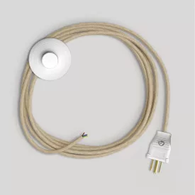 Lamp cable set with neutral jute cable, 10 ft