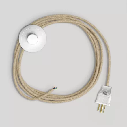 Lamp cable set with neutral jute cable, 10 ft