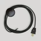 Cable set for lamp, with black cable, 3 meters