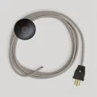 Cable set for lamp, with dove gray cotton cable, 10 feet
