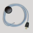 Cable set for lamp, with blue Steward cotton cable, 10 feet