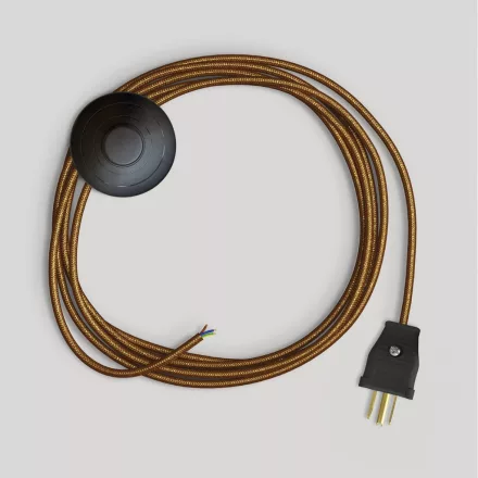 Lamp cable set with polished and shiny copper cable, 10 feet