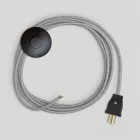 Lamp cable set with gray linen cable, 10 feet
