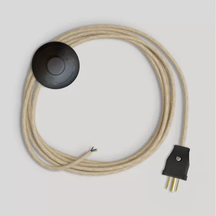 Lamp cable set with neutral jute cable, 10 ft