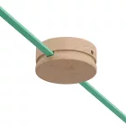  Round Ø 125 mm (5") wooden ceiling with 2 side holes for cord light cable and Filé system. Made in Italy, according to US standards