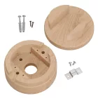  Round Ø 125 mm (5") wooden ceiling with 2 side holes for cord light cable and Filé system. Made in Italy, according to US standards