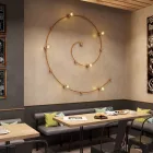 Round Ø 125 mm (5") wooden ceiling with 2 side holes for cord light cable and Filé system. Made in Italy, according to US standards