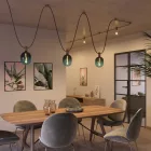  Round Ø 125 mm (5") wooden ceiling with 2 side holes for cord light cable and Filé system. Made in Italy, according to US standards
