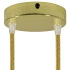 Cylindrical metal ceiling rosette set with 2 holes