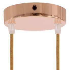 Cylindrical metal ceiling rosette set with 2 holes