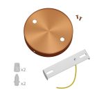 Cylindrical metal ceiling rosette set with 2 holes