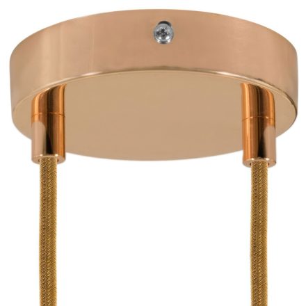 Cylindrical metal ceiling rosette set with 2 holes