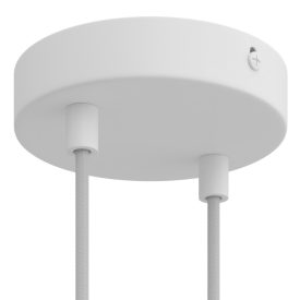 Cylindrical metal ceiling rosette set with 2 holes