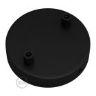 Cylindrical metal ceiling rosette set with 2 holes