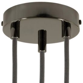 Cylindrical metal 3-hole ceiling rosette set