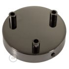 Cylindrical metal 3-hole ceiling rosette set