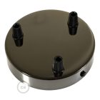 Cylindrical metal 3-hole ceiling rosette set