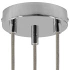 Cylindrical metal 3-hole ceiling rosette set